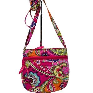 Vera Bradley Triple Hipster Pink Swirls  Crossbody Shoulder Bag Retired‎